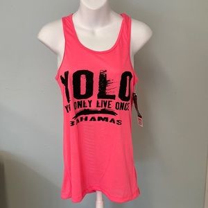 NWT Bought in the Bahama’s tank top YOLO “You Only Live Once” size M